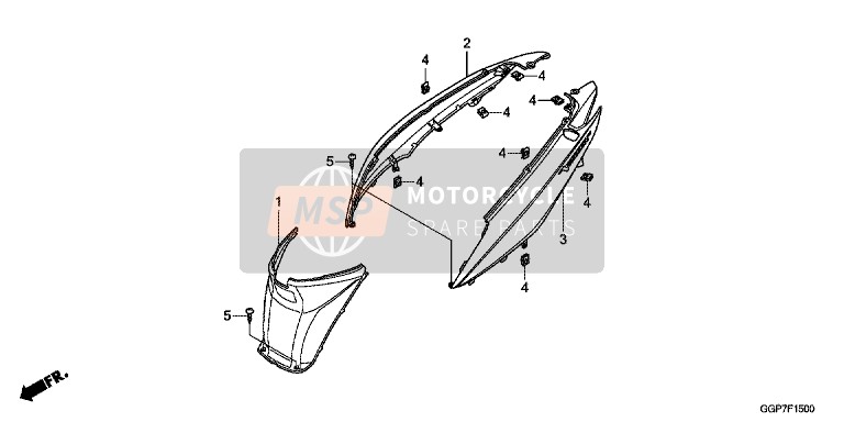 Honda NSC50MPD 2014 Copertura del corpo (NSC50/MPD/WH) per un 2014 Honda NSC50MPD